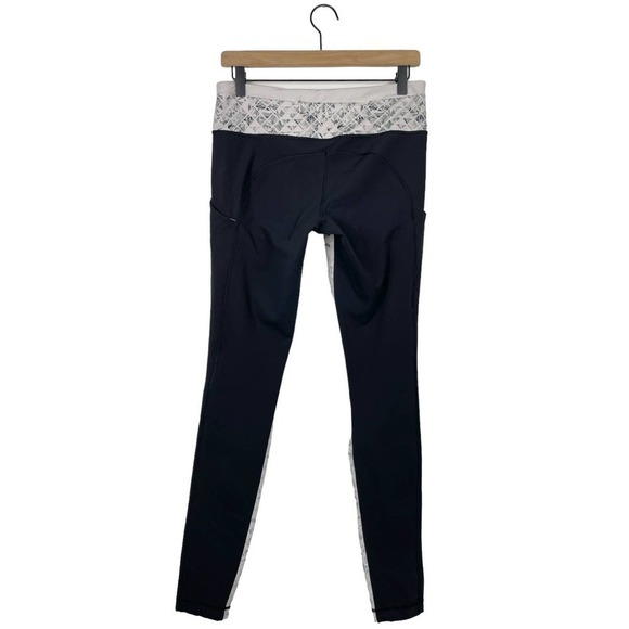 Lululemon Speed Tight II Unbreakable White Black Leggings Size 8 Gym Workout - Picture 9 of 12